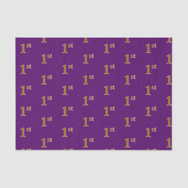 Purple, Faux Gold 1st (First) Event Tissue Paper (Front)