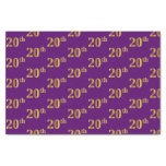 [ Thumbnail: Purple, Faux Gold 20th (Twentieth) Event Tissue Paper ]