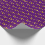 [ Thumbnail: Purple, Faux Gold 20th (Twentieth) Event Wrapping Paper ]
