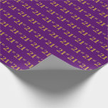 [ Thumbnail: Purple, Faux Gold 21st (Twenty-First) Event Wrapping Paper ]