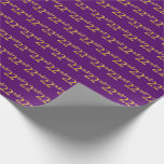 [ Thumbnail: Purple, Faux Gold 22nd (Twenty-Second) Event Wrapping Paper ]