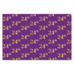 [ Thumbnail: Purple, Faux Gold 24th (Twenty-Fourth) Event Tissue Paper ]