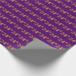 [ Thumbnail: Purple, Faux Gold 24th (Twenty-Fourth) Event Wrapping Paper ]