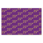 [ Thumbnail: Purple, Faux Gold 25th (Twenty-Fifth) Event Tissue Paper ]