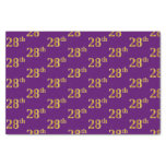 [ Thumbnail: Purple, Faux Gold 28th (Twenty-Eighth) Event Tissue Paper ]
