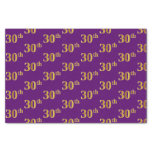 [ Thumbnail: Purple, Faux Gold 30th (Thirtieth) Event Tissue Paper ]