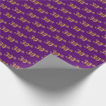 [ Thumbnail: Purple, Faux Gold 30th (Thirtieth) Event Wrapping Paper ]