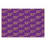 [ Thumbnail: Purple, Faux Gold 35th (Thirty-Fifth) Event Tissue Paper ]