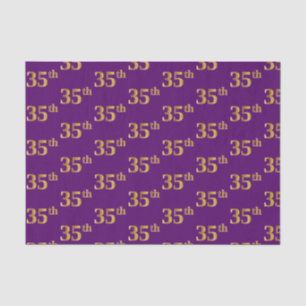 Purple, Faux Gold 35th (Thirty-Fifth) Event Tissue Paper