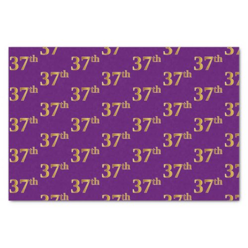 Purple Faux Gold 37th Thirty_Seventh Event Tissue Paper