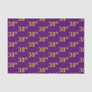 Purple, Faux Gold 38th (Thirty-Eighth) Event Tissue Paper