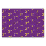 [ Thumbnail: Purple, Faux Gold 3rd (Third) Event Tissue Paper ]