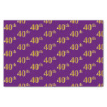 [ Thumbnail: Purple, Faux Gold 40th (Fortieth) Event Tissue Paper ]