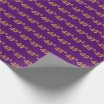 [ Thumbnail: Purple, Faux Gold 40th (Fortieth) Event Wrapping Paper ]