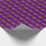 [ Thumbnail: Purple, Faux Gold 45th (Forty-Fifth) Event Wrapping Paper ]