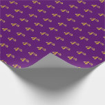 [ Thumbnail: Purple, Faux Gold 4th (Fourth) Event Wrapping Paper ]