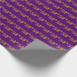 [ Thumbnail: Purple, Faux Gold 50th (Fiftieth) Event Wrapping Paper ]