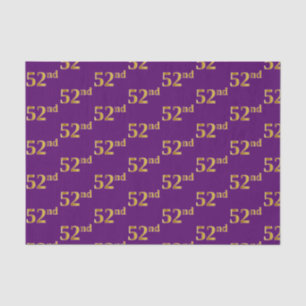Purple, Faux Gold 52nd (Fifty-Second) Event Tissue Paper