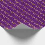 [ Thumbnail: Purple, Faux Gold 52nd (Fifty-Second) Event Wrapping Paper ]