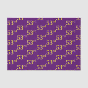 Purple, Faux Gold 53rd (Fifty-Third) Event Tissue Paper