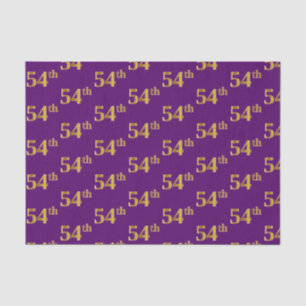 Purple, Faux Gold 54th (Fifty-Fourth) Event Tissue Paper