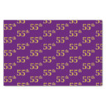 [ Thumbnail: Purple, Faux Gold 55th (Fifty-Fifth) Event Tissue Paper ]