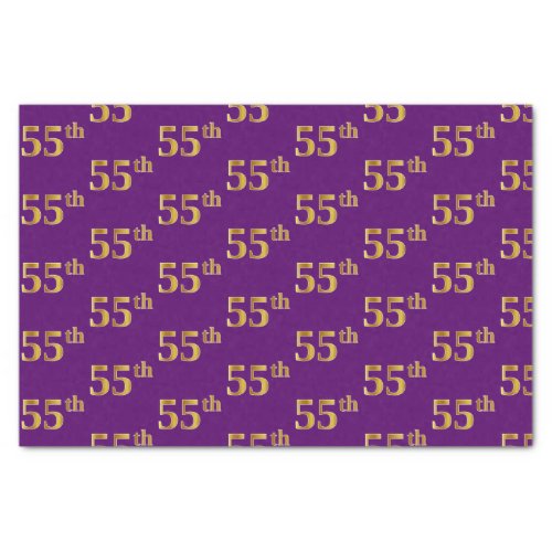 Purple Faux Gold 55th Fifty_Fifth Event Tissue Paper