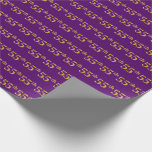 [ Thumbnail: Purple, Faux Gold 55th (Fifty-Fifth) Event Wrapping Paper ]