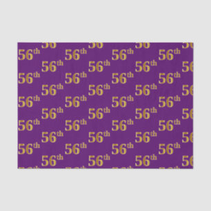Purple, Faux Gold 56th (Fifty-Sixth) Event Tissue Paper