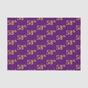 Purple, Faux Gold 58th (Fifty-Eighth) Event Tissue Paper