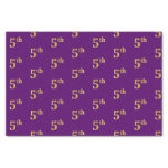 [ Thumbnail: Purple, Faux Gold 5th (Fifth) Event Tissue Paper ]