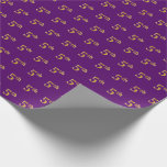 [ Thumbnail: Purple, Faux Gold 5th (Fifth) Event Wrapping Paper ]