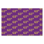 [ Thumbnail: Purple, Faux Gold 60th (Sixtieth) Event Tissue Paper ]