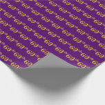 [ Thumbnail: Purple, Faux Gold 60th (Sixtieth) Event Wrapping Paper ]