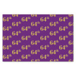 [ Thumbnail: Purple, Faux Gold 64th (Sixty-Fourth) Event Tissue Paper ]