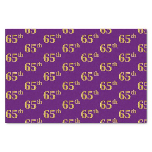 Purple Faux Gold 65th Sixty_Fifth Event Tissue Paper