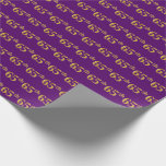 [ Thumbnail: Purple, Faux Gold 65th (Sixty-Fifth) Event Wrapping Paper ]