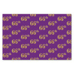 [ Thumbnail: Purple, Faux Gold 66th (Sixty-Sixth) Event Tissue Paper ]