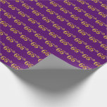 [ Thumbnail: Purple, Faux Gold 66th (Sixty-Sixth) Event Wrapping Paper ]