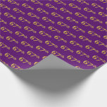 [ Thumbnail: Purple, Faux Gold 67th (Sixty-Seventh) Event Wrapping Paper ]