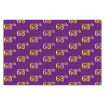 [ Thumbnail: Purple, Faux Gold 68th (Sixty-Eighth) Event Tissue Paper ]