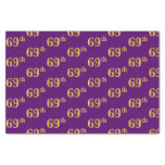 [ Thumbnail: Purple, Faux Gold 69th (Sixty-Ninth) Event Tissue Paper ]