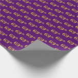 [ Thumbnail: Purple, Faux Gold 69th (Sixty-Ninth) Event Wrapping Paper ]