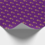 [ Thumbnail: Purple, Faux Gold 6th (Sixth) Event Wrapping Paper ]