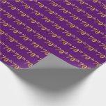 [ Thumbnail: Purple, Faux Gold 70th (Seventieth) Event Wrapping Paper ]