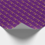 [ Thumbnail: Purple, Faux Gold 71st (Seventy-First) Event Wrapping Paper ]