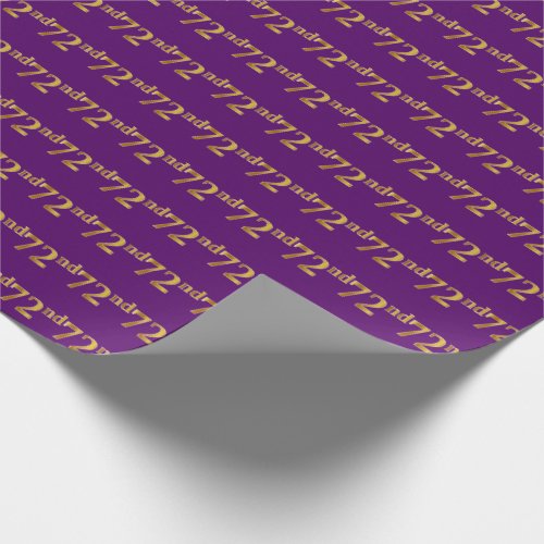 Purple Faux Gold 72nd Seventy_Second Event Wrapping Paper