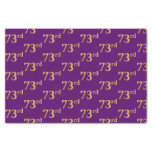 [ Thumbnail: Purple, Faux Gold 73rd (Seventy-Third) Event Tissue Paper ]