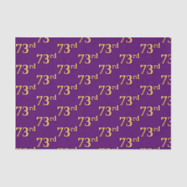 Purple, Faux Gold 73rd (Seventy-Third) Event Tissue Paper (Front)