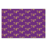 [ Thumbnail: Purple, Faux Gold 74th (Seventy-Fourth) Event Tissue Paper ]